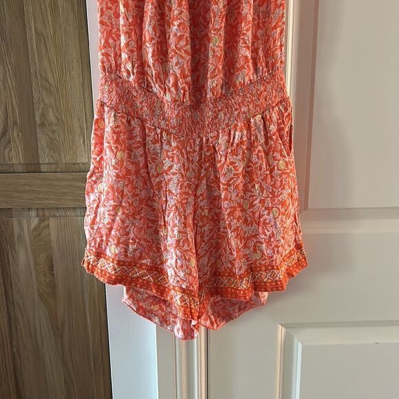 Poupette St Barth small off shoulder Camilla romper orange floral - Picture 4 of 14